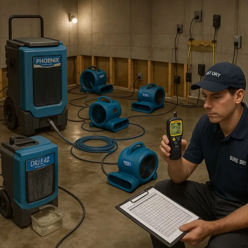 Structural Drying and Dehumidification process in Richford, VT